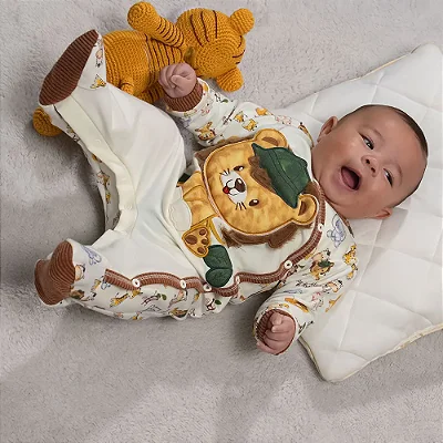 Macacão De Bebê Molecottom Nicolas - Upi Uli