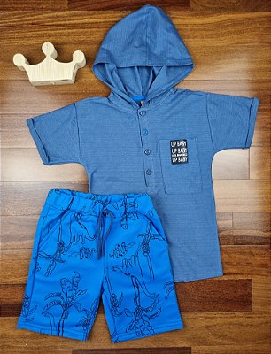 Conjunto Camiseta Malha Flame e Bermuda Moletom sem Felpa Up Baby