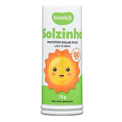 Protetor Solar Stick Natural FPS 80 - Solzinho Stick 15g - Bioclub
