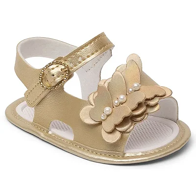 Sandália Bebê Pimpolho Borboleta Dourada