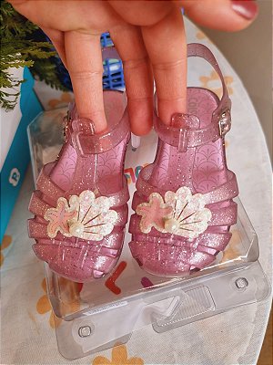 Sandália Sereia com Glitter Rosa Colorê Pimpolho