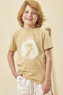 Camiseta em Meia Malha Bege Lucboo