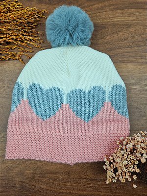 Gorro em Tricot Corações Kukiê