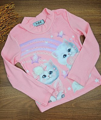 Blusa em Canelado Gatinho Kukiê