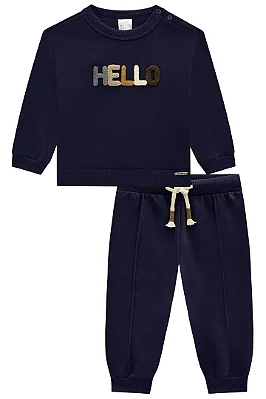 Conjunto de Blusão e Calça Jogger em Moletom com Pelúcia LucBoo