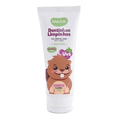 Gel Dental Infantil Com Flúor - Sabor Uva - Bioclub