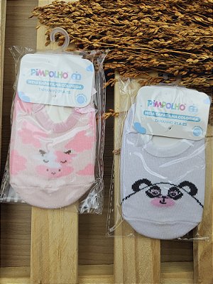 Kit de Meia Sapatilha 21 a 25 Antiderrapante Pimpolho