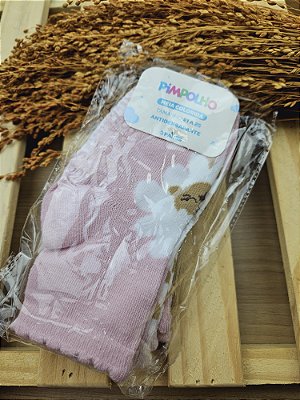 Kit meia C/3 pares tag 21 a 25 Antiderrapante feminino Pimpolho