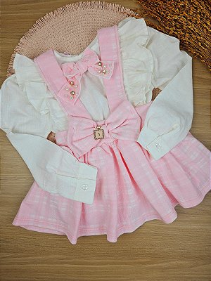 Conjunto Blusa com Babados e Salopete Short Yoyo