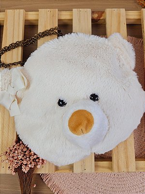 Bolsa Infantil Yoyo Off-White Ursinha Pelúcia