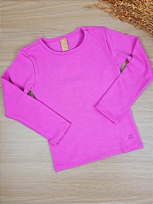 Blusa Manga Longa em Cotton Roxa Up Baby