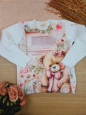 Blusa em Tricô YoYo com Apliques