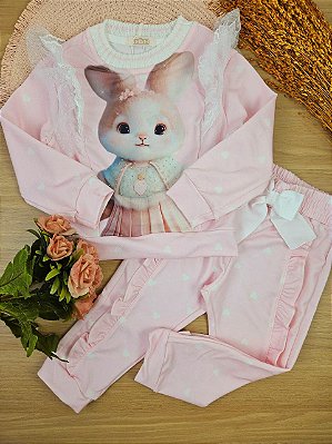 Conjunto Blusa e Calça em Molecotton Coelhinho YoYo