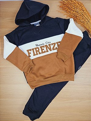 Conjunto Blusa com Capuz e Calça em Moletom Flanelado Firenze Vrasalon