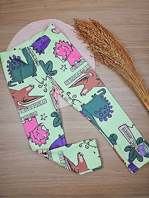 Calça Legging em Malha Peluciada Verde Up Baby