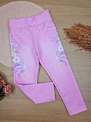 Calça Legging em Fly Tech Rosa Infanti