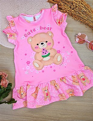 Vestido em Molecotton Rosa Kukiê