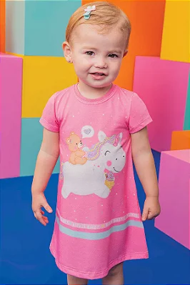 Vestido em Meia Malha Unicórnio Kukiê