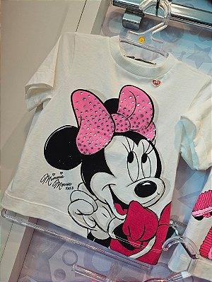 Blusa Off White com Estampa da Minnie Disney Animê