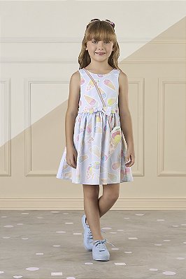 Vestido com Bolsinha Verão Sorvete Mon Sucré