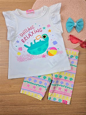 Conjunto Blusa e Short Ciclista Tartaruga Mon Sucré