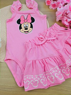 Conjunto Body e Short Disney Minnie Fakini