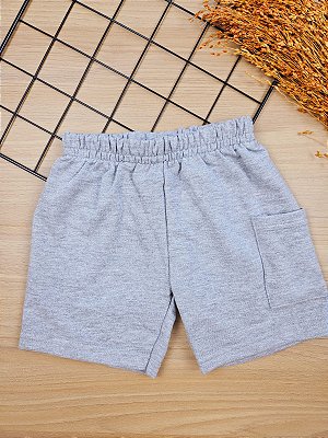 Bermuda Infantil em Moletom para Menino Cinza Bee Loop
