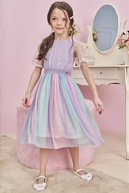 Vestido em Tule Brilho Kukiê