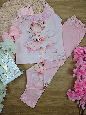 Conjunto Menina Regata e Legging Fada Yoyo
