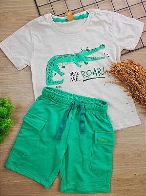Conjunto Camiseta Malha e Bermuda Moletom Up Baby