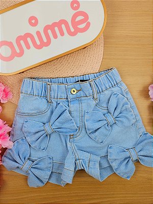 Short Jeans com Maxi Laços Animê