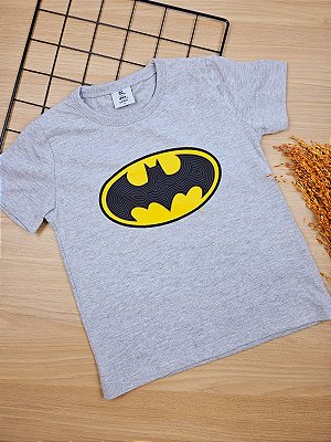Camiseta Cinza Batman 100% Algodão Fakini