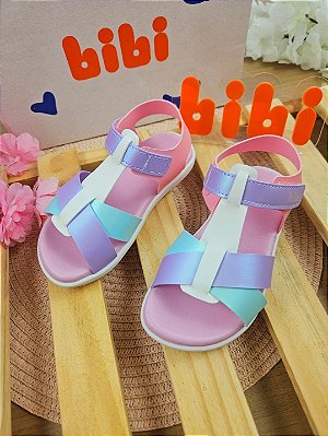 Sandália Infantil Bibi Baby Soft II Rosa com Lilás