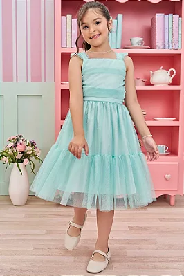 Vestido em Tule com Elastano Infanti