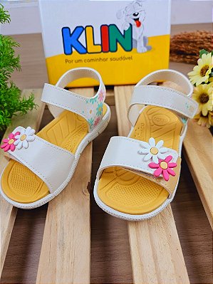 Sandália Papete Feminina Infantil Klin Tic Tac Mini Flores