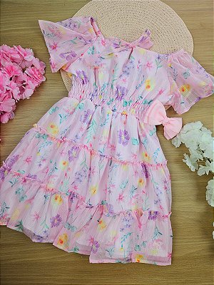 Vestido em Chiffon Brilho Kukiê