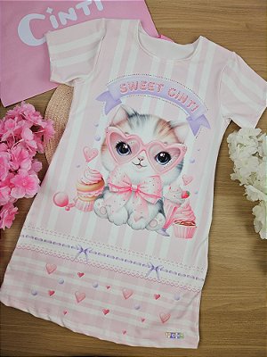 Vestido em Fly Tech Gatinha Cinti