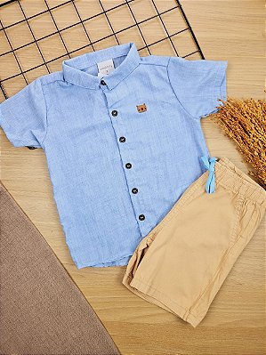 Conjunto Camiseta Tecido e Bermuda em Sarja com Elastano Quimby