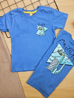 Camiseta Manga Curta em Meia Malha Jacaré Frente e Verso Up Baby