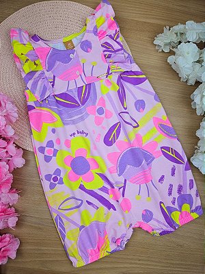 Macaquinho em Cotton Floral Up Baby