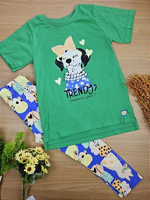 Conjunto Blusa em Meia Malha e Calça Cotton Up Baby
