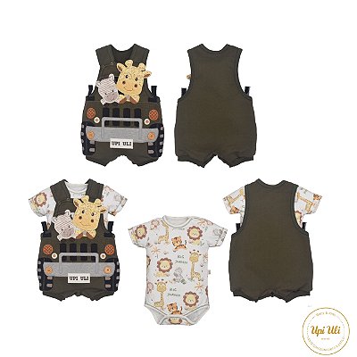 Conjunto Banho de Sol Moletom com Body Suedine Will Upi Uli