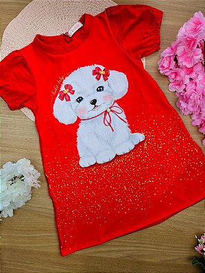 Vestido Vermelho em Meia Malha Texturizada Kukiê