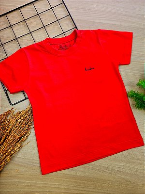 Camiseta em Meia Malha Vermelha LucBoo