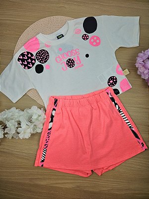 Conjunto Blusa e Short Saia Bee Loop