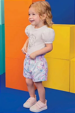 Conjunto de Body em Cotton e Shorts em Super Cetim Kukiê