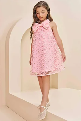 Vestido em Tule Bordado Infanti