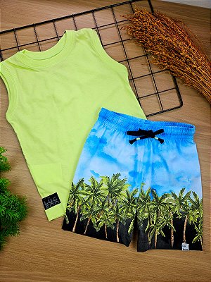 Conjunto de Regata em Meia Malha e Bermuda em Nylon Ergonomic com Elastano LucBoo