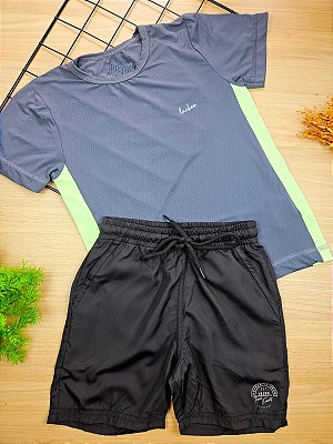 Conjunto de Camiseta em Malha Dry Speed Fit e Bermuda em Nylon Aspen LucBoo
