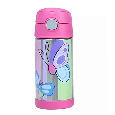 Garrafa Térmica Infantil Funtainer F401 Borboleta Rosa Thermos - 355ml